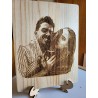 Cuadro retrato personalizado en madera Cuadrado | Arte único en madera natural