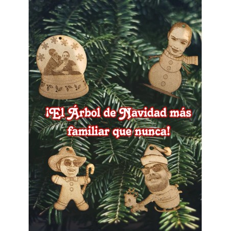 Adornos navideños personalizados en madera – Regalos únicos para el árbol de Navidad familiar