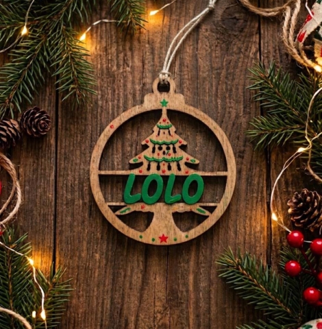 bola arbol navidad madera+color