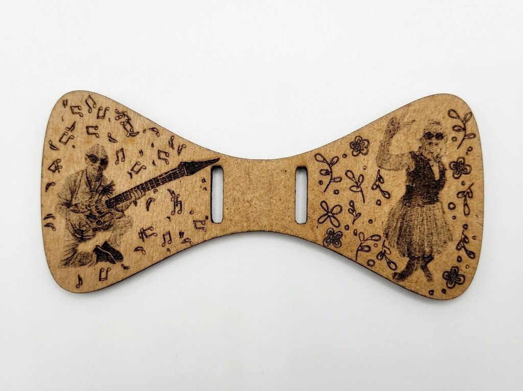 Pajarita de Madera Personalizada Grabada a Láser a Medida - Imagen 2